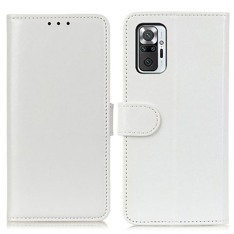 Funda de Cuero Cartera con Soporte Carcasa M07L para Xiaomi Redmi Note 10 Pro 4G Blanco