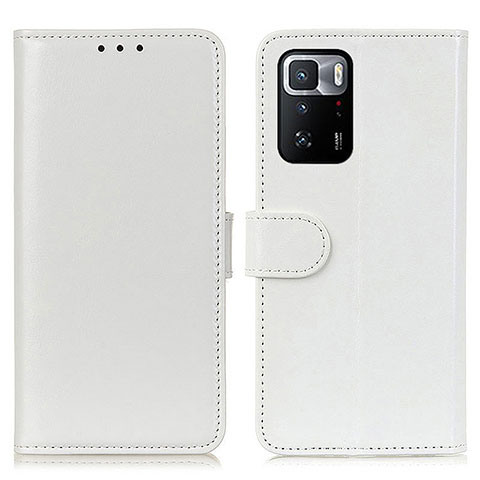 Funda de Cuero Cartera con Soporte Carcasa M07L para Xiaomi Redmi Note 10 Pro 5G Blanco