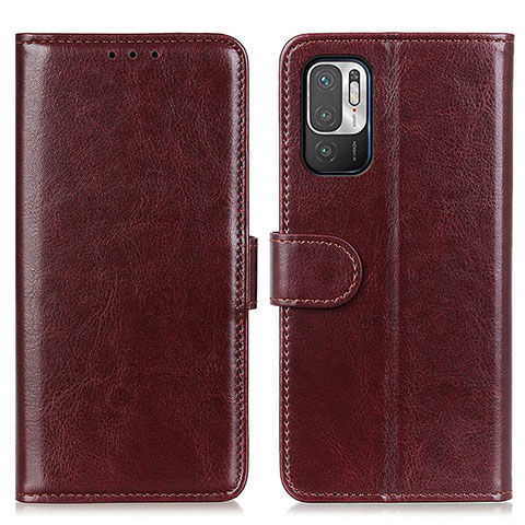 Funda de Cuero Cartera con Soporte Carcasa M07L para Xiaomi Redmi Note 10T 5G Marron