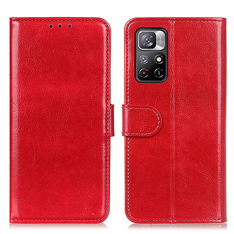 Funda de Cuero Cartera con Soporte Carcasa M07L para Xiaomi Redmi Note 11 5G Rojo