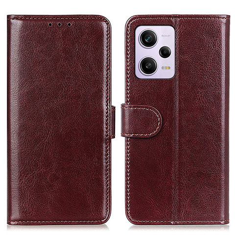 Funda de Cuero Cartera con Soporte Carcasa M07L para Xiaomi Redmi Note 12 Pro 5G Marron