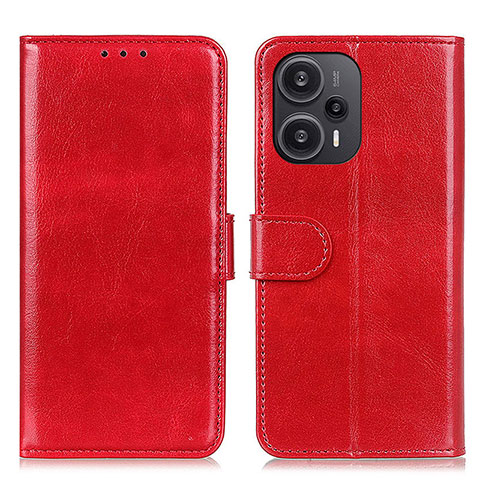 Funda de Cuero Cartera con Soporte Carcasa M07L para Xiaomi Redmi Note 12 Turbo 5G Rojo