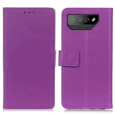 Funda de Cuero Cartera con Soporte Carcasa M08L para Asus ROG Phone 7 Pro Morado