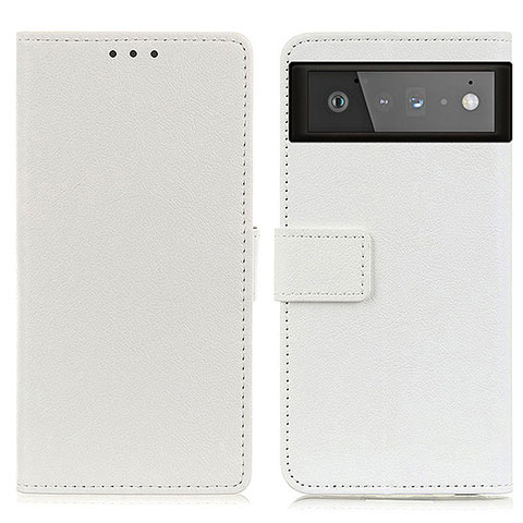 Funda de Cuero Cartera con Soporte Carcasa M08L para Google Pixel 6 5G Blanco