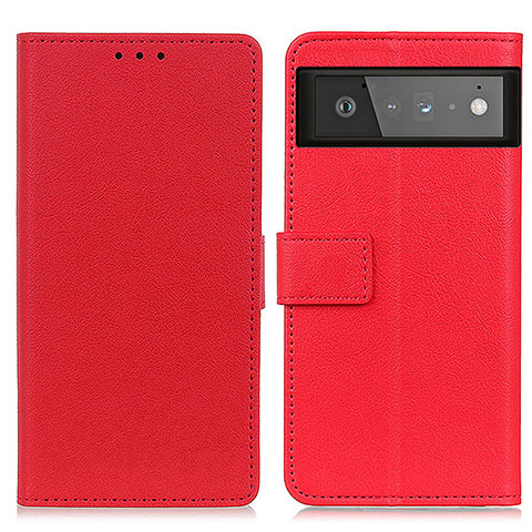 Funda de Cuero Cartera con Soporte Carcasa M08L para Google Pixel 6 5G Rojo