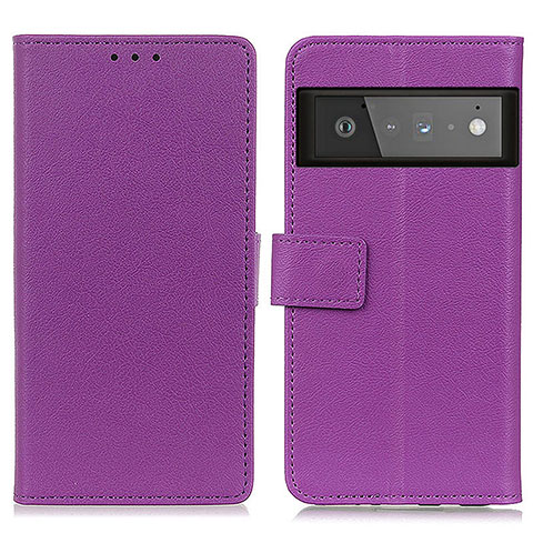 Funda de Cuero Cartera con Soporte Carcasa M08L para Google Pixel 6 Pro 5G Morado