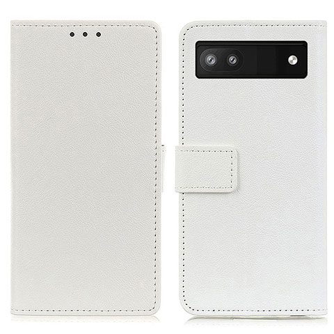 Funda de Cuero Cartera con Soporte Carcasa M08L para Google Pixel 6a 5G Blanco