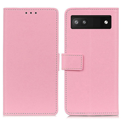 Funda de Cuero Cartera con Soporte Carcasa M08L para Google Pixel 6a 5G Rosa