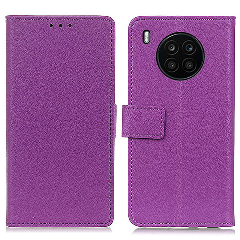 Funda de Cuero Cartera con Soporte Carcasa M08L para Huawei Honor 50 Lite Morado