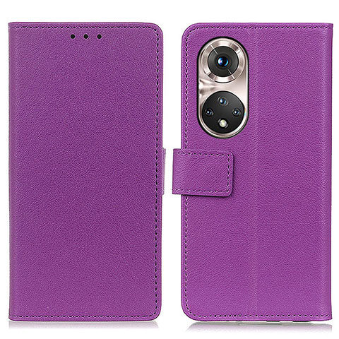 Funda de Cuero Cartera con Soporte Carcasa M08L para Huawei Honor 50 Pro 5G Morado