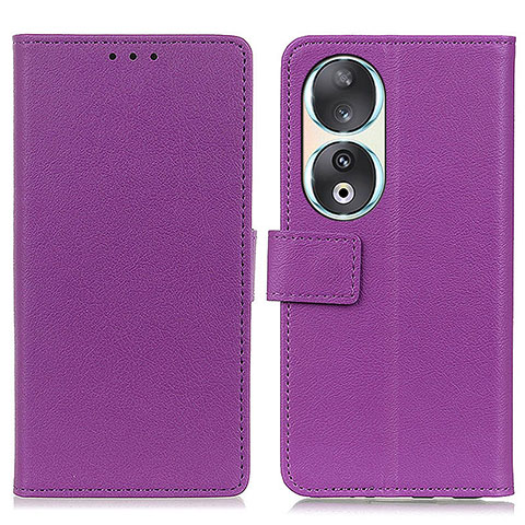 Funda de Cuero Cartera con Soporte Carcasa M08L para Huawei Honor 90 5G Morado