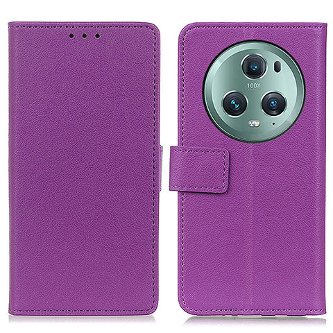 Funda de Cuero Cartera con Soporte Carcasa M08L para Huawei Honor Magic5 Pro 5G Morado