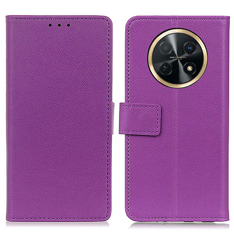 Funda de Cuero Cartera con Soporte Carcasa M08L para Huawei Nova Y91 Morado