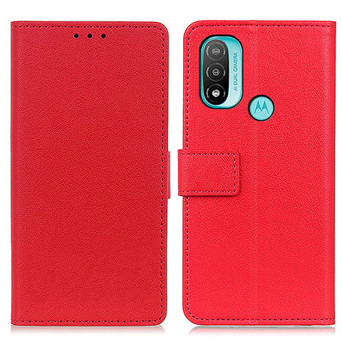 Funda de Cuero Cartera con Soporte Carcasa M08L para Motorola Moto E20 Rojo