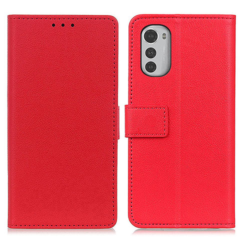 Funda de Cuero Cartera con Soporte Carcasa M08L para Motorola Moto E32 Rojo