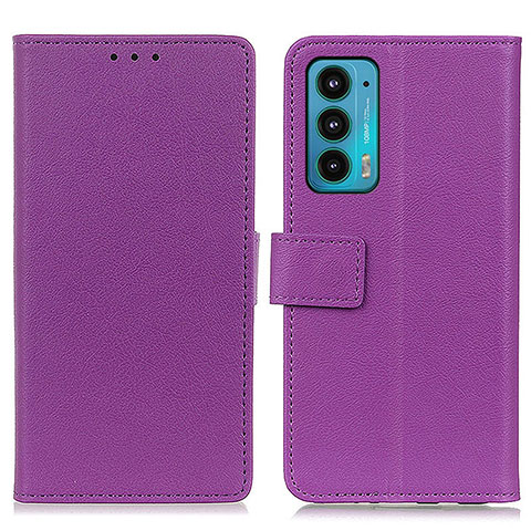 Funda de Cuero Cartera con Soporte Carcasa M08L para Motorola Moto Edge 20 5G Morado