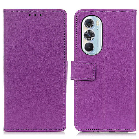 Funda de Cuero Cartera con Soporte Carcasa M08L para Motorola Moto Edge 30 Pro 5G Morado