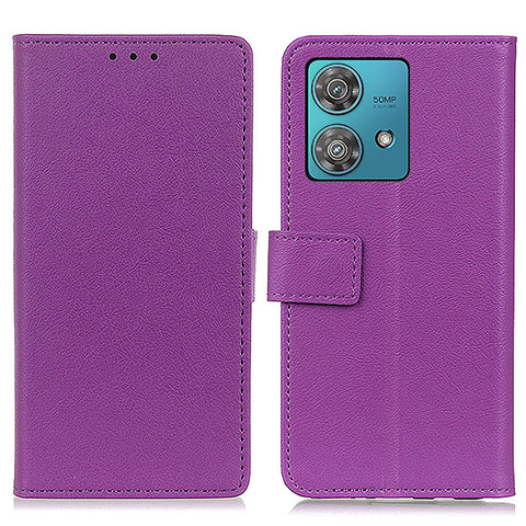 Funda de Cuero Cartera con Soporte Carcasa M08L para Motorola Moto Edge 40 Neo 5G Morado