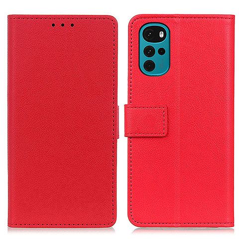 Funda de Cuero Cartera con Soporte Carcasa M08L para Motorola Moto G22 Rojo