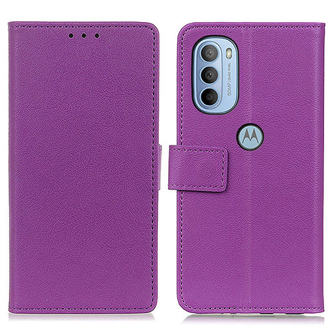 Funda de Cuero Cartera con Soporte Carcasa M08L para Motorola Moto G31 Morado