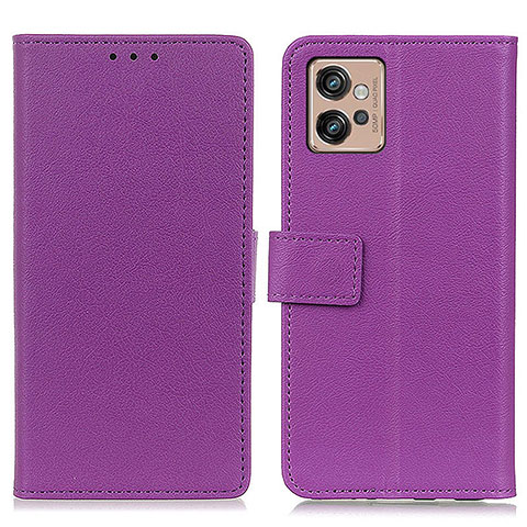 Funda de Cuero Cartera con Soporte Carcasa M08L para Motorola Moto G32 Morado