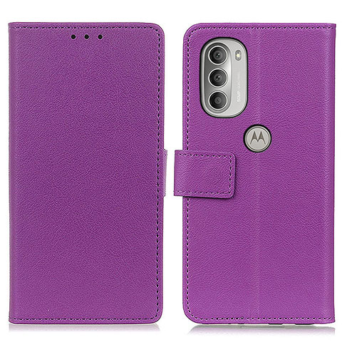 Funda de Cuero Cartera con Soporte Carcasa M08L para Motorola Moto G51 5G Morado