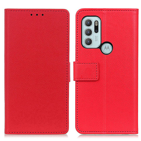 Funda de Cuero Cartera con Soporte Carcasa M08L para Motorola Moto G60s Rojo