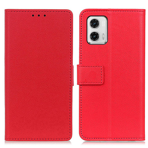 Funda de Cuero Cartera con Soporte Carcasa M08L para Motorola Moto G73 5G Rojo