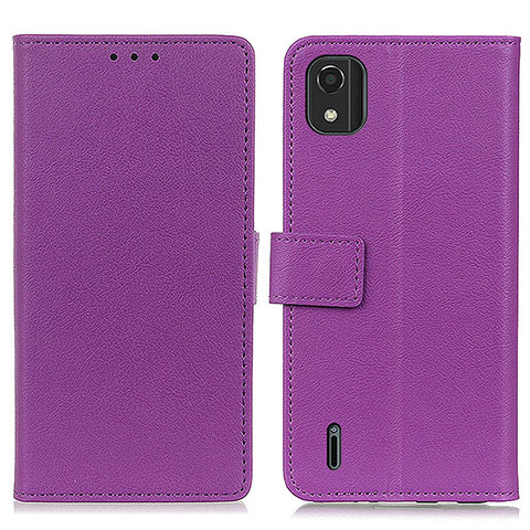 Funda de Cuero Cartera con Soporte Carcasa M08L para Nokia C2 2nd Edition Morado