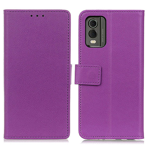 Funda de Cuero Cartera con Soporte Carcasa M08L para Nokia C210 Morado