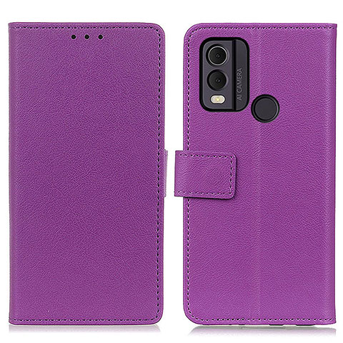 Funda de Cuero Cartera con Soporte Carcasa M08L para Nokia C22 Morado