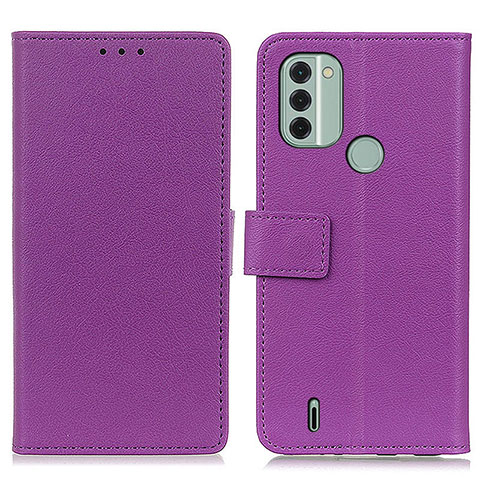 Funda de Cuero Cartera con Soporte Carcasa M08L para Nokia C31 Morado