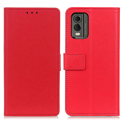 Funda de Cuero Cartera con Soporte Carcasa M08L para Nokia C32 Rojo