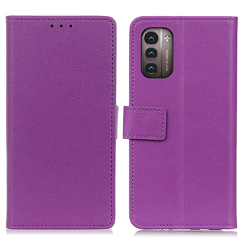 Funda de Cuero Cartera con Soporte Carcasa M08L para Nokia G11 Morado