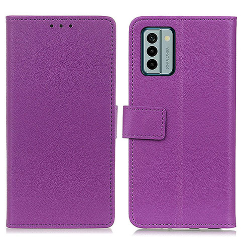 Funda de Cuero Cartera con Soporte Carcasa M08L para Nokia G22 Morado