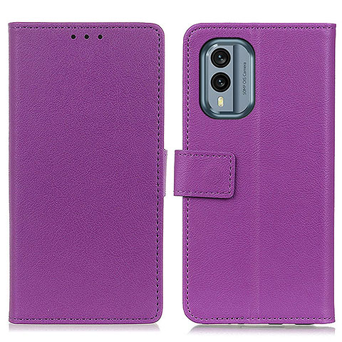 Funda de Cuero Cartera con Soporte Carcasa M08L para Nokia X30 5G Morado