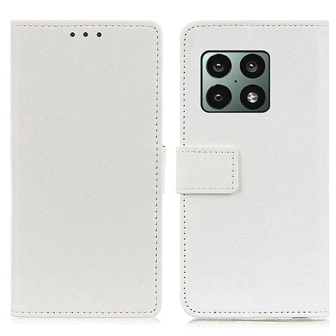 Funda de Cuero Cartera con Soporte Carcasa M08L para OnePlus 10 Pro 5G Blanco