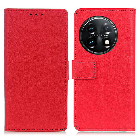 Funda de Cuero Cartera con Soporte Carcasa M08L para OnePlus 11 5G Rojo