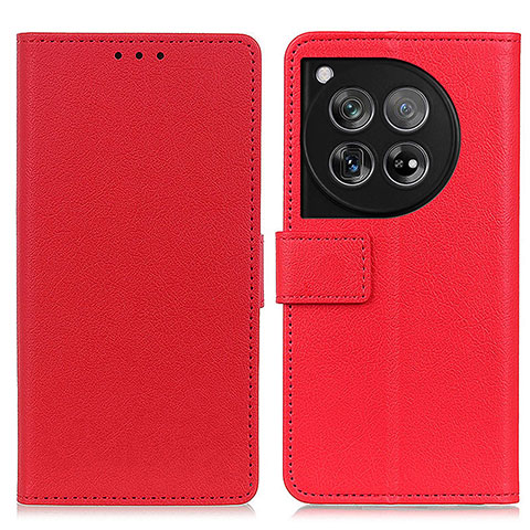 Funda de Cuero Cartera con Soporte Carcasa M08L para OnePlus 12 5G Rojo