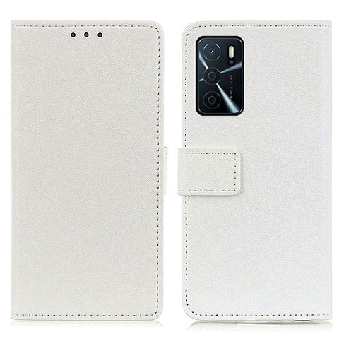 Funda de Cuero Cartera con Soporte Carcasa M08L para Oppo A16s Blanco