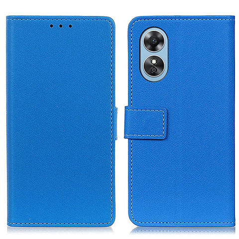 Funda de Cuero Cartera con Soporte Carcasa M08L para Oppo A17 Azul