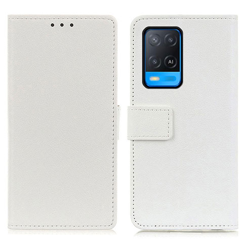 Funda de Cuero Cartera con Soporte Carcasa M08L para Oppo A54 4G Blanco