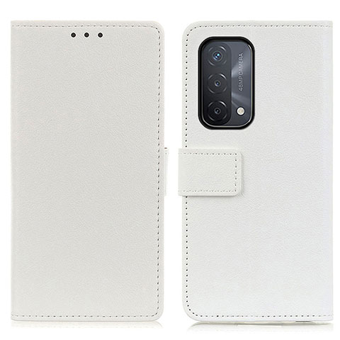 Funda de Cuero Cartera con Soporte Carcasa M08L para Oppo A54 5G Blanco