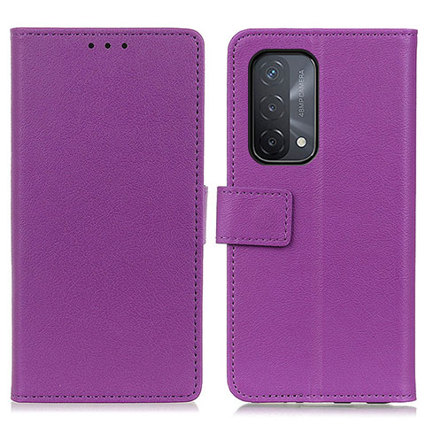 Funda de Cuero Cartera con Soporte Carcasa M08L para Oppo A54 5G Morado