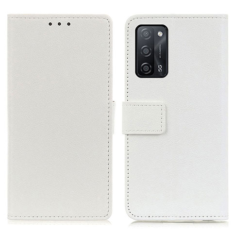 Funda de Cuero Cartera con Soporte Carcasa M08L para Oppo A55 5G Blanco