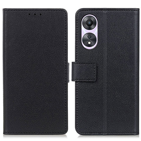 Funda de Cuero Cartera con Soporte Carcasa M08L para Oppo A58 4G Negro