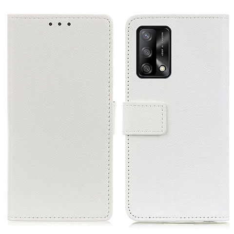 Funda de Cuero Cartera con Soporte Carcasa M08L para Oppo A74 4G Blanco