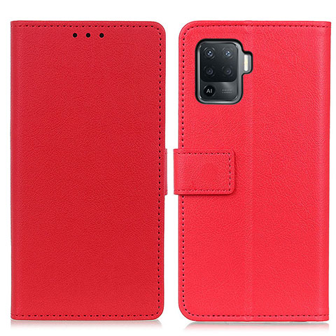 Funda de Cuero Cartera con Soporte Carcasa M08L para Oppo A94 4G Rojo