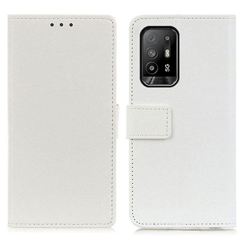 Funda de Cuero Cartera con Soporte Carcasa M08L para Oppo A94 5G Blanco