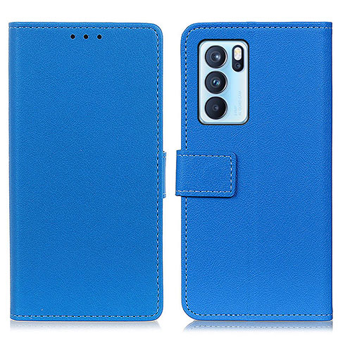 Funda de Cuero Cartera con Soporte Carcasa M08L para Oppo Reno6 Pro 5G India Azul